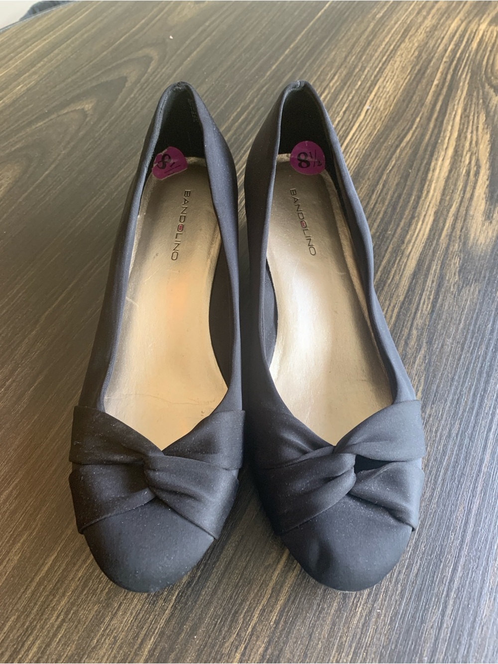 Bandolino Women's Black Knotted Toe with Wedge Heel - 8.5